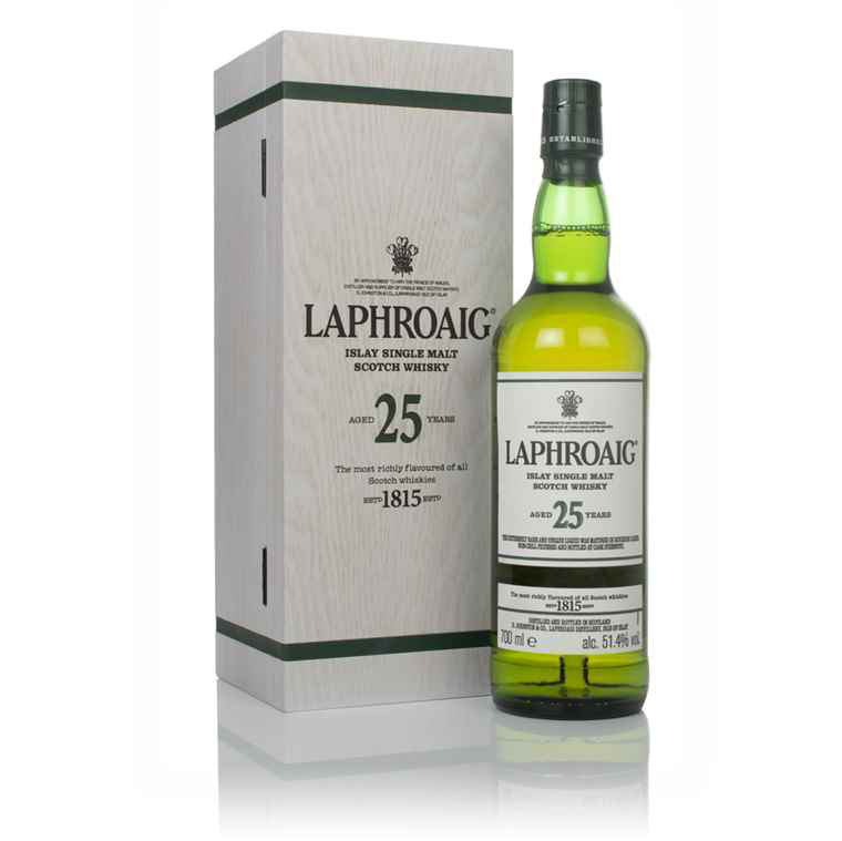 Laphroaig 25 Years Old Islay Single Malt Scotch Whisky 2019 51,4% Vol. 0,7l in Wooden Case
