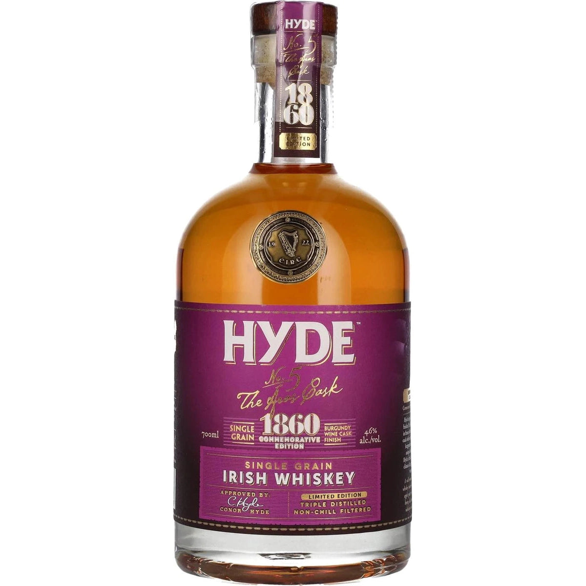 Hyde No.5 THE ÁRAS CASK 1860 Single Grain Burgundy Cask Finish 46% Vol. 0,7l