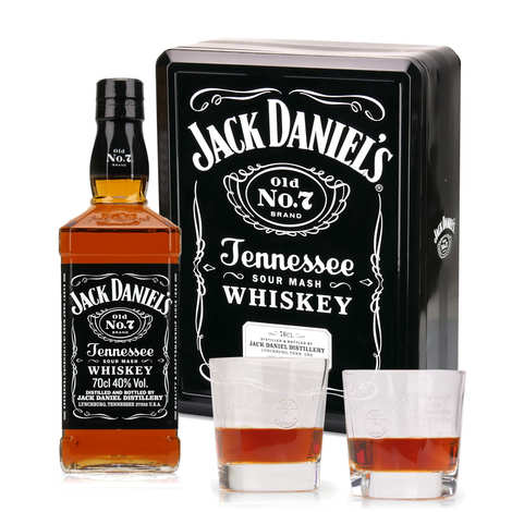 Vol. Daniel\'s glasse 40% Whiskey with 0,7l Tennessee in Jack 2 Giftbox