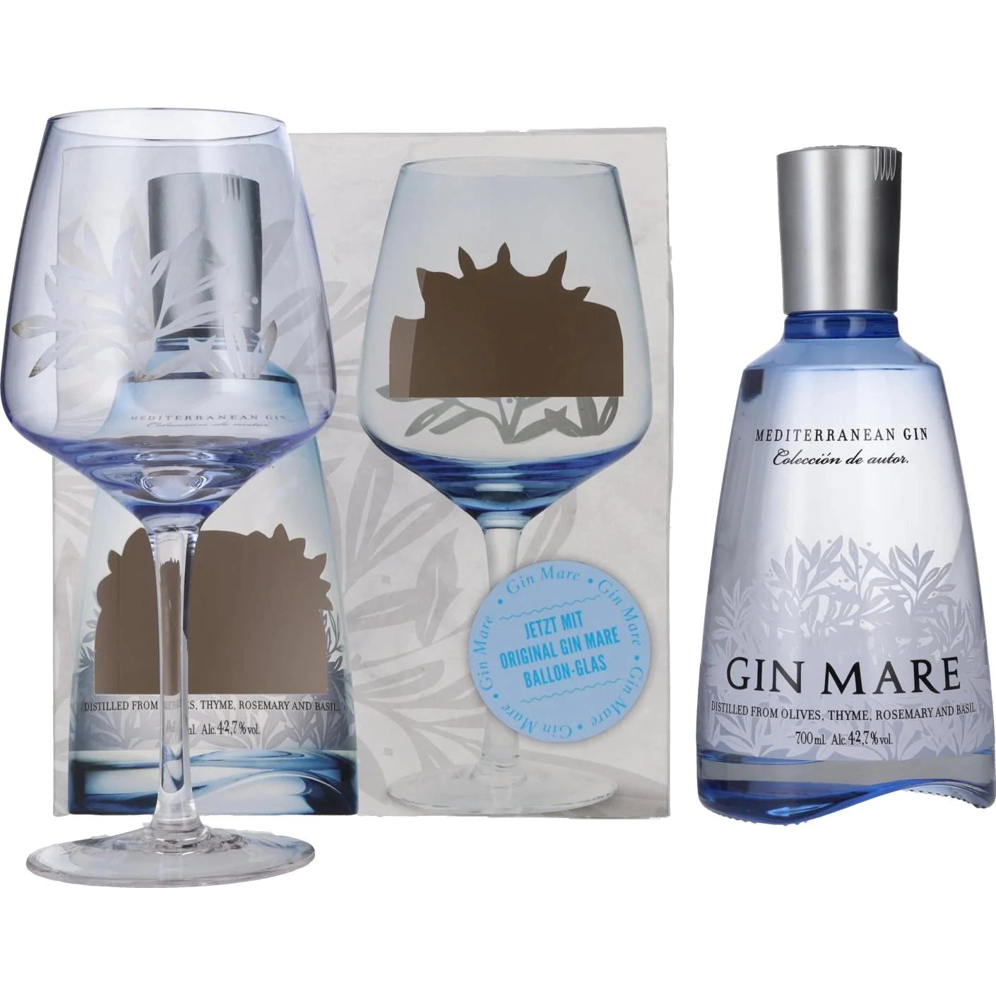 with glass Gin Giftbox 42,7% in 0,7l Gin Mediterranean Mare Vol.