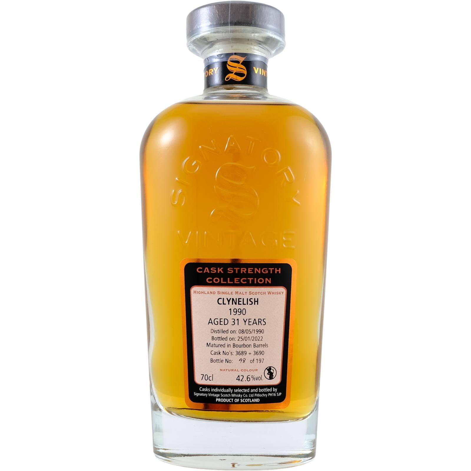 Signatory Vintage CLYNELISH 32 Years Old Cask Strength 1990 45,9% Vol. 0,7l in Tinbox