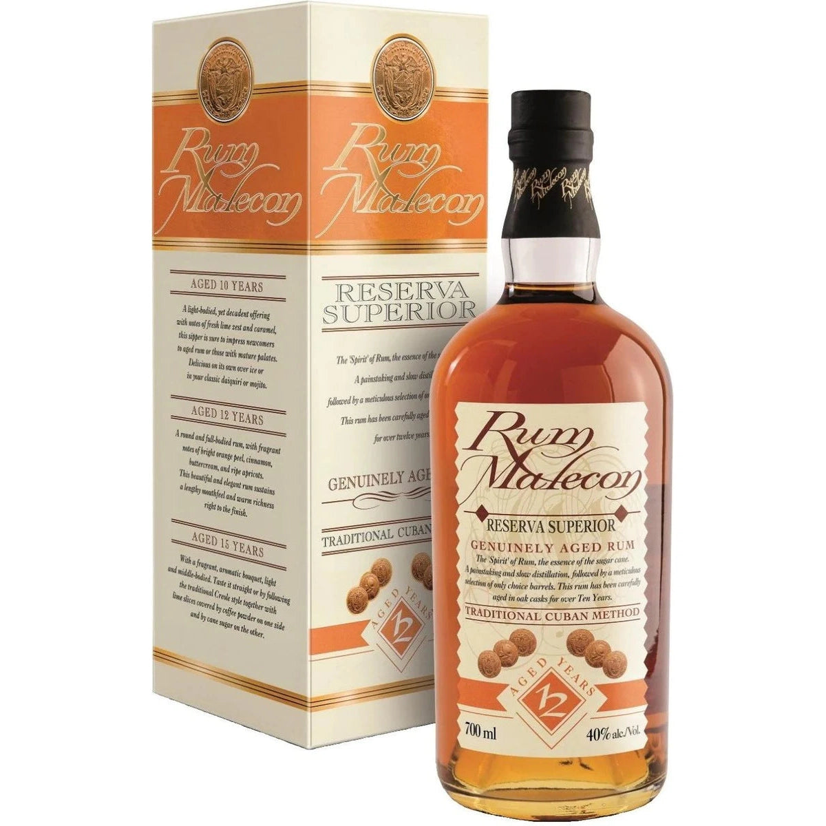 Rum Malecon Añejo 12 Años Reserva Superior 40% Vol. 0,7l in Giftbox