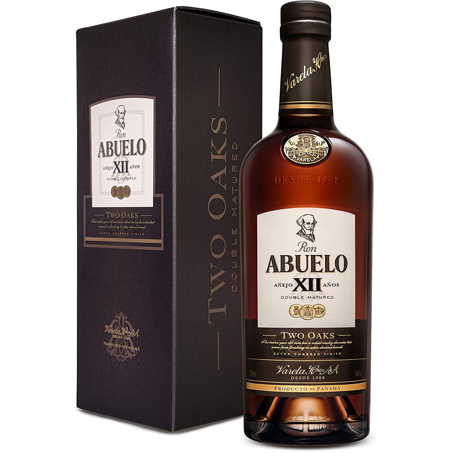 Ron Abuelo Añejo XII Años TWO OAKS Double Matured 40% Vol. 0,7l in Giftbox