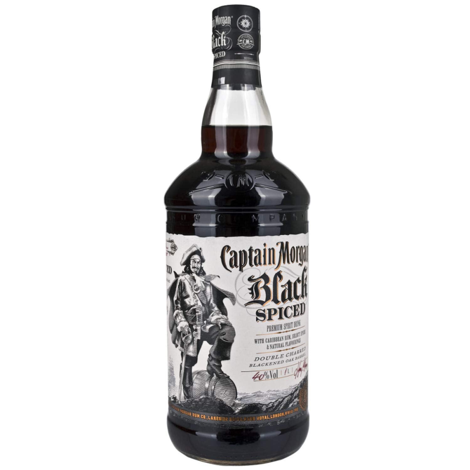 Captain Morgan Black Spiced Vol. Spirit 1l Drink 40% Premium