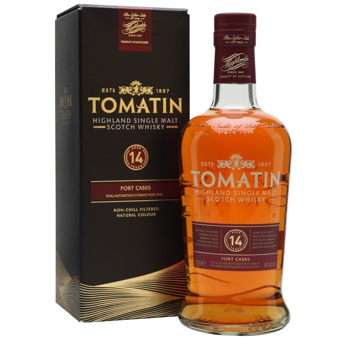 Tomatin 14 Years Old Port Casks 46% Vol. 0,7l in Giftbox