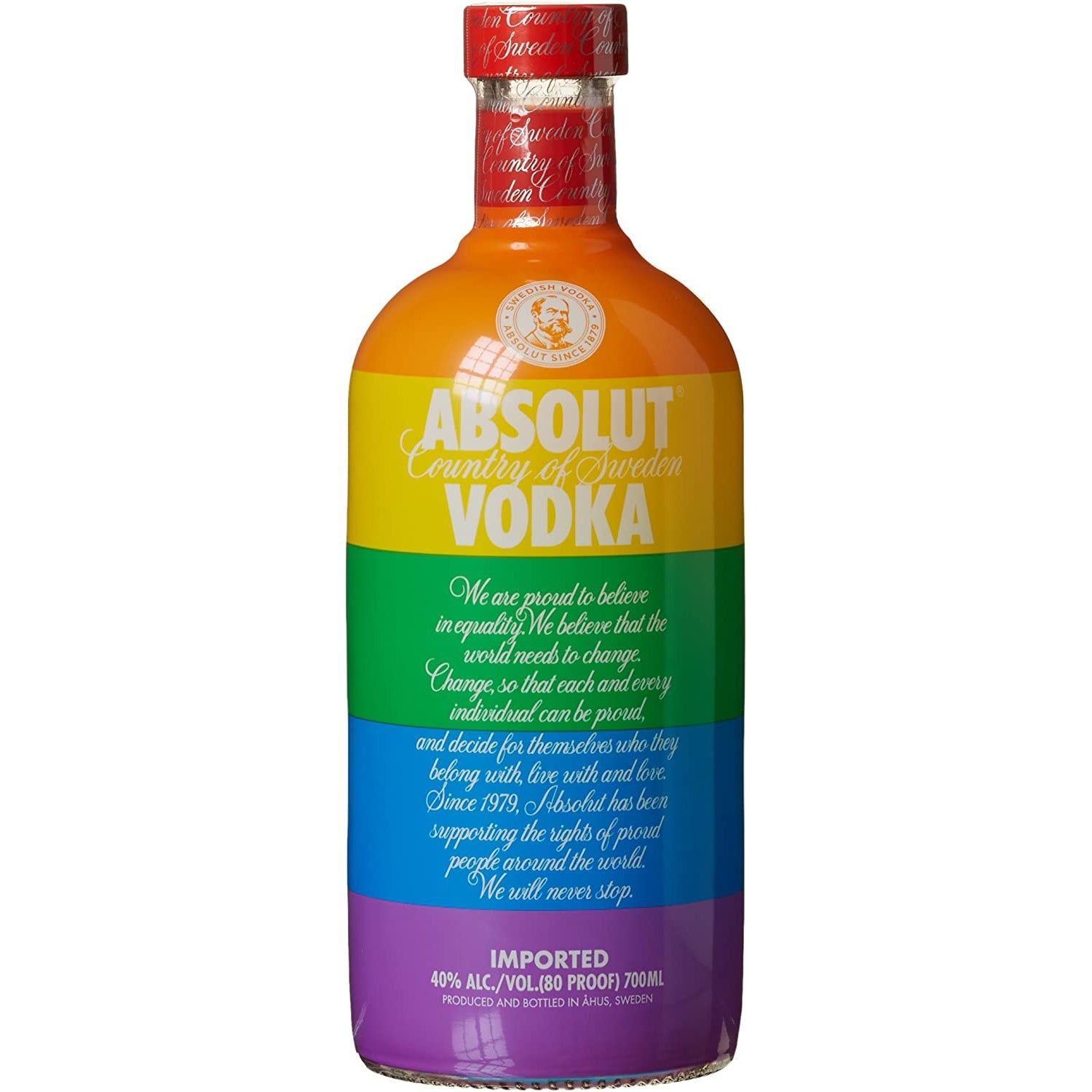 PRIDE Limited 40% Vodka Absolut Rainbow Edition 0,7l Vol. Colors