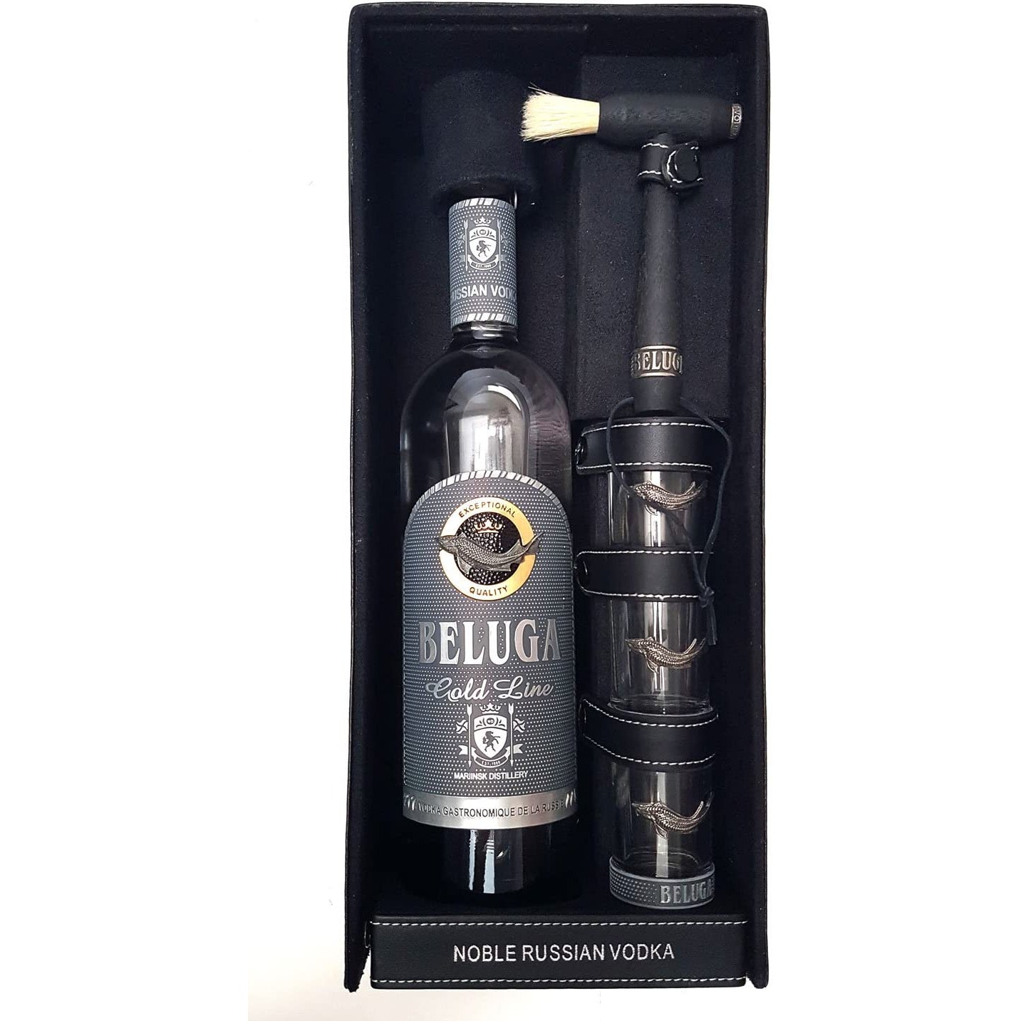 Beluga Gold Line Noble Russian Vodka 40% Vol. 0,7l in Giftbox in Leder