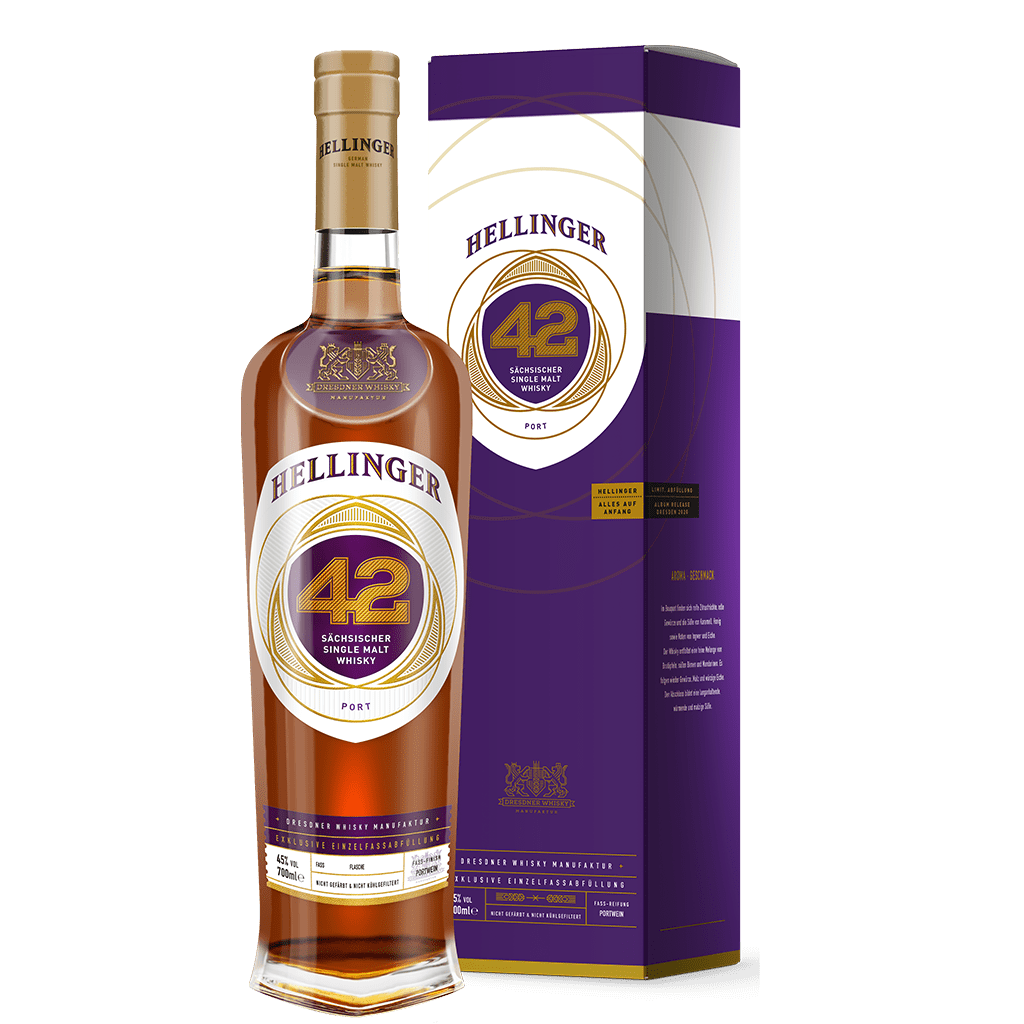 Hellinger 42 PORT Sächsischer Single Malt Whisky 46% Vol. 0,7l in Giftbox