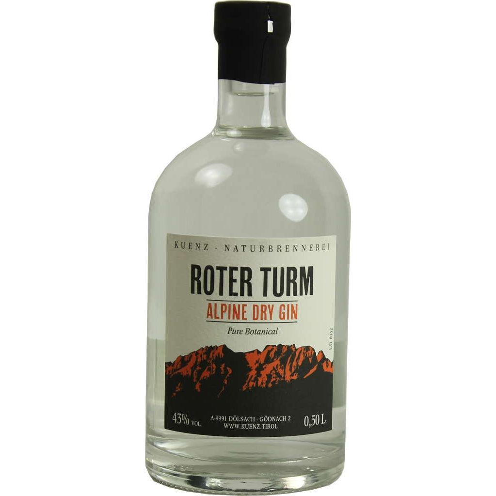 Roter Turm Alpine Dry Gin Pure Botanical 43% Vol. 0,5l in Giftbox
