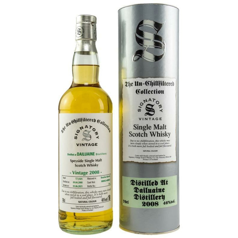 Signatory Vintage DAILUAINE 13 Years Old The Un-Chillfiltered Collection 2008 46% Vol. 0,7l in Giftbox