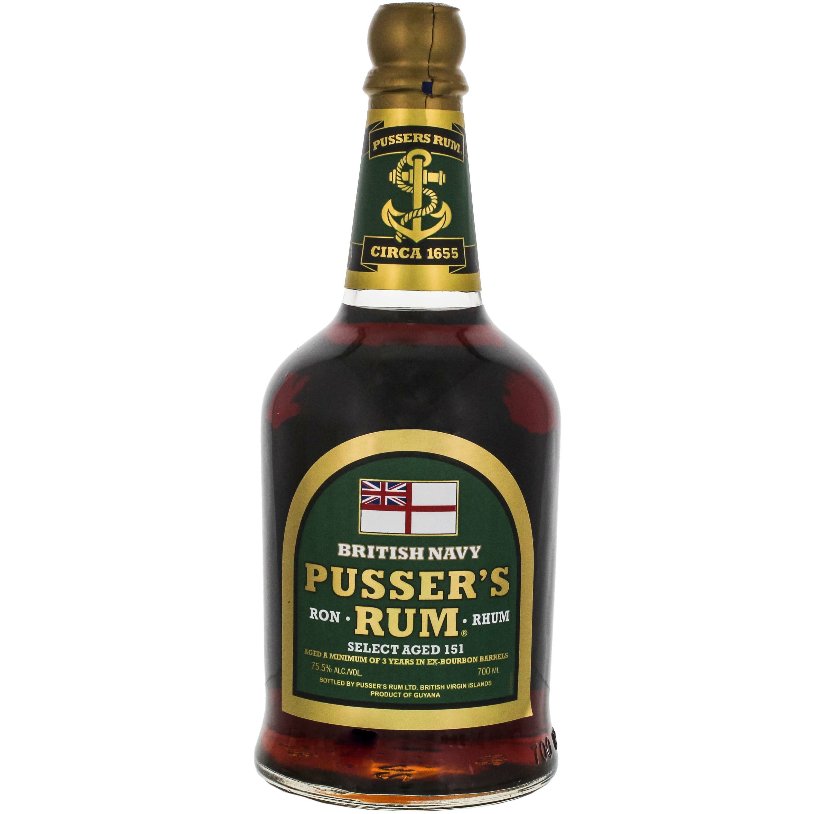 Pusser's Rum British Navy SELECT AGED 151 75,5% Vol. 0,7l