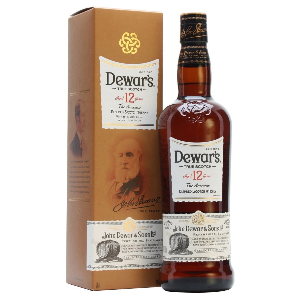 Dewar's 12 Years Old The Ancestor Blended Scotch Whisky 40% Vol. 0,7l in Giftbox