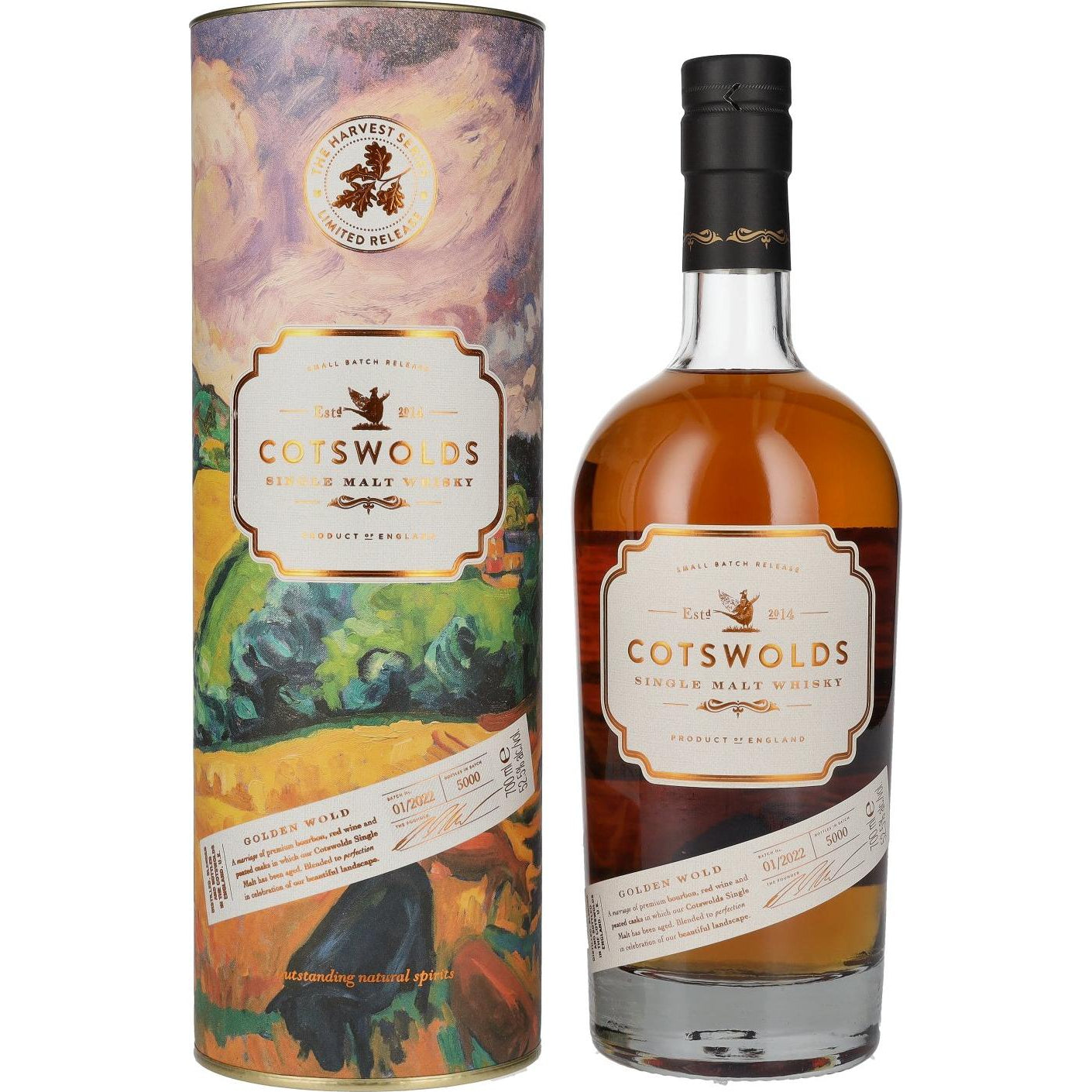 Cotswolds GOLDEN WOLD The Harvest Series Batch 01/2022 52,5% Vol. 0,7l in Giftbox