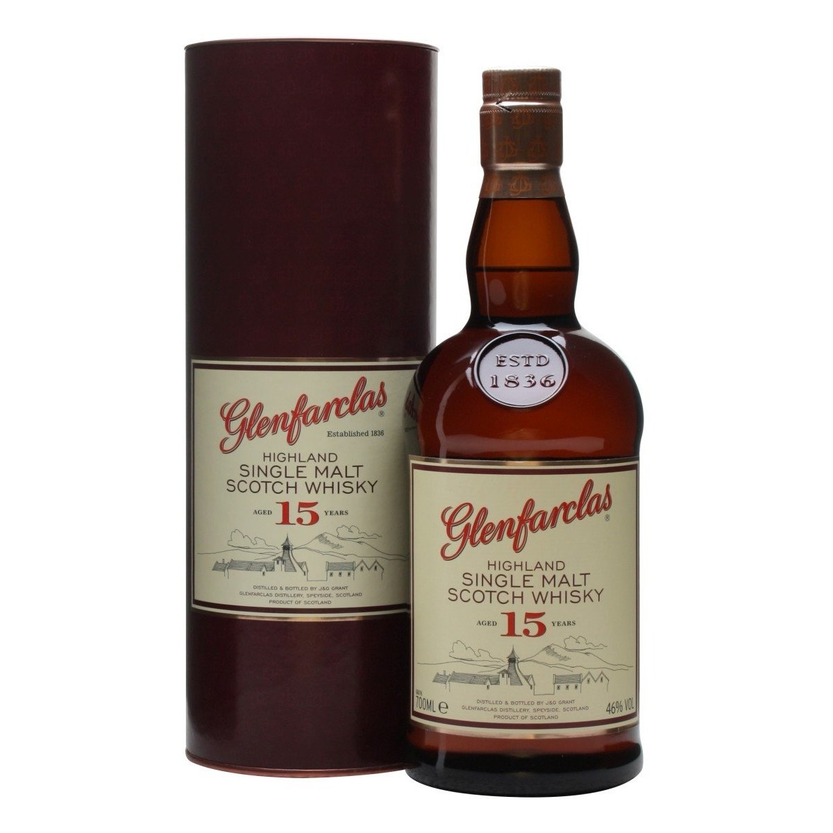 Glenfarclas 15 Years Old Highland Single Malt Scotch Whisky 46% Vol. 0,7l in Giftbox