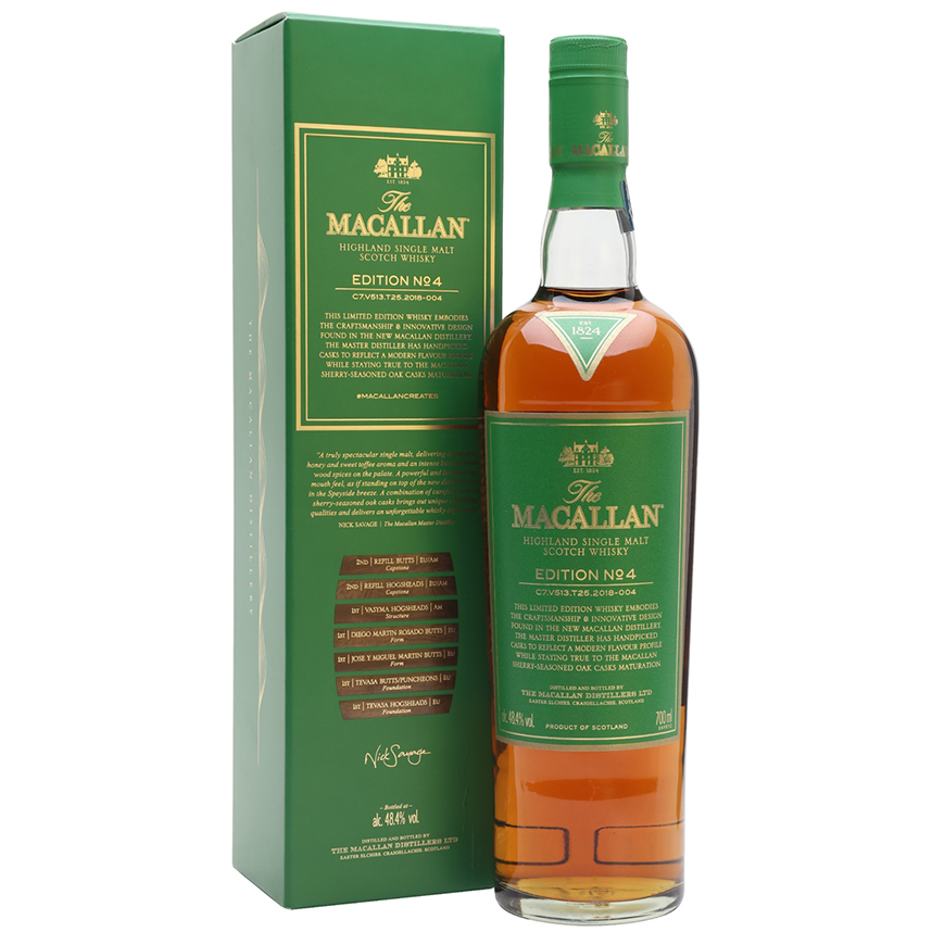 The Macallan EDITION N° 4 Highland Single Malt Scotch Whisky 48,4% Vol. 0,7l in Giftbox