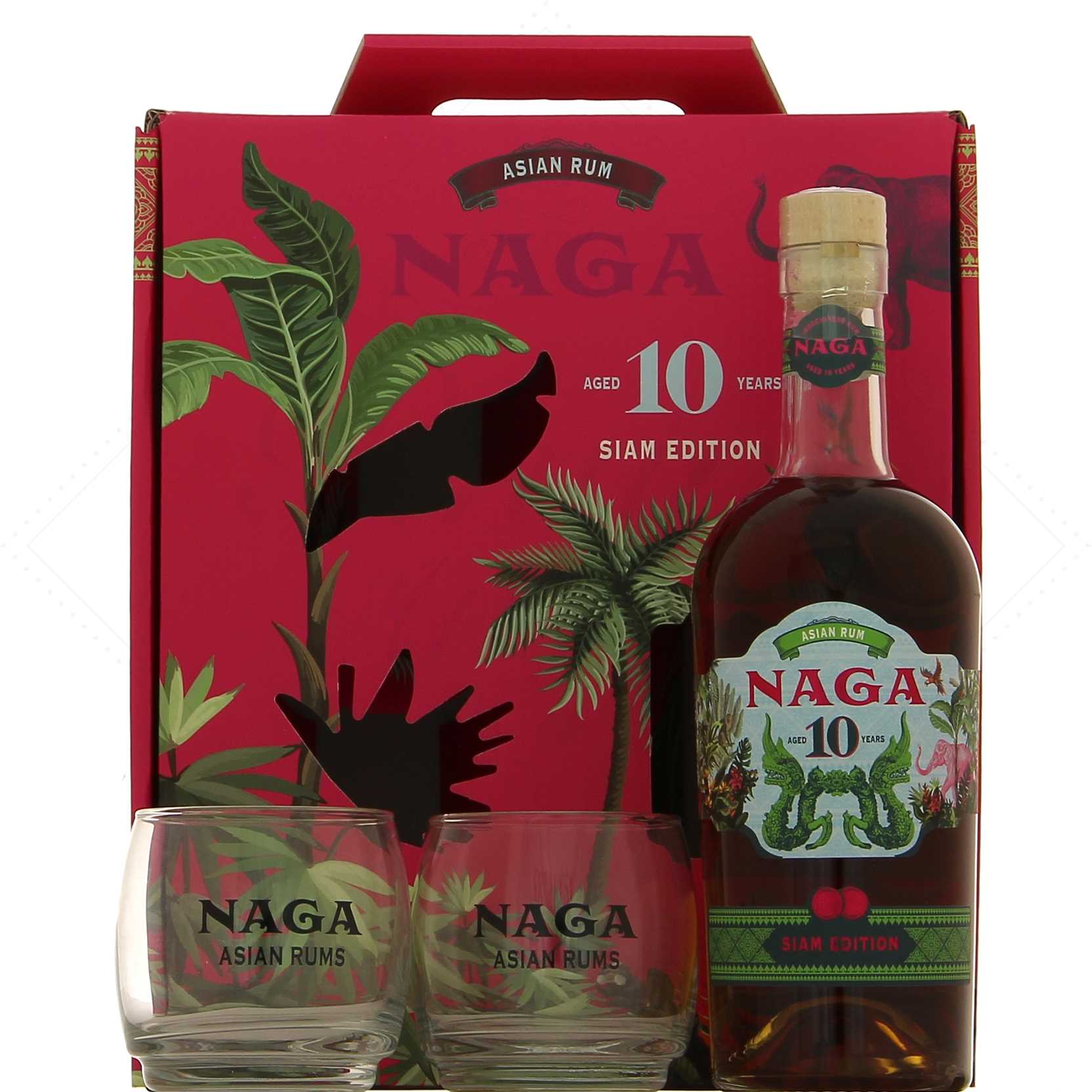 Naga 10 Years Old Asian Rum SIAM EDITION 40% Vol. 0,7l in Giftbox with 2 glasses